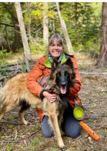 Gail Collins with her dog