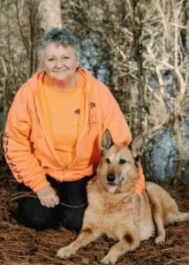 Lisa Higgins with her dog